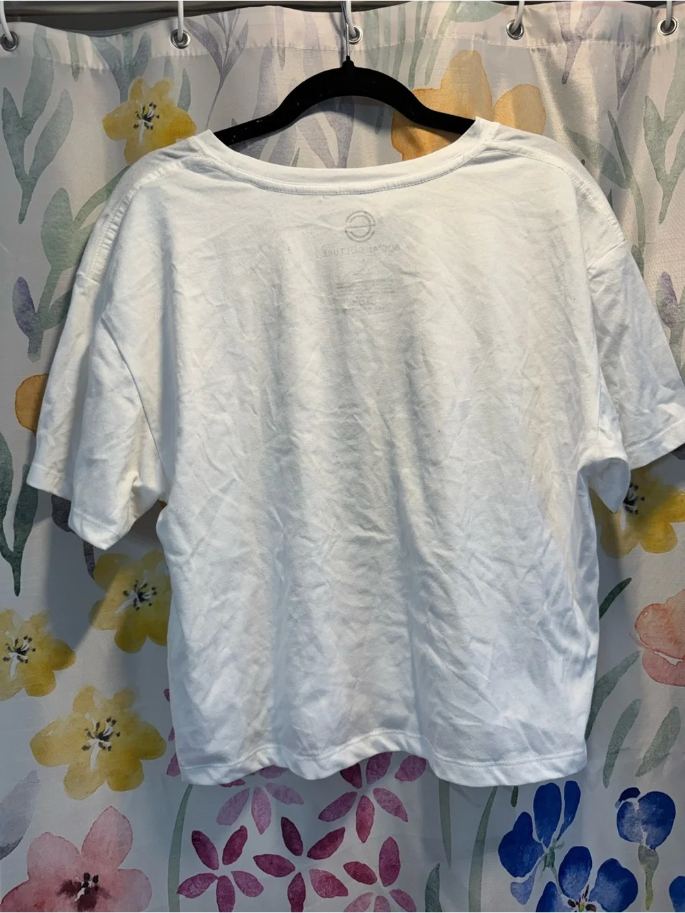 Seville White Graphic Tee with Olive Bouquet